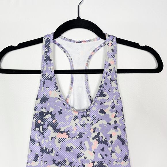 Ivivva by Lululemon Girls 12 Purple Camo Print Scoop Neck Racerback Tank Top - Picture 3 of 7